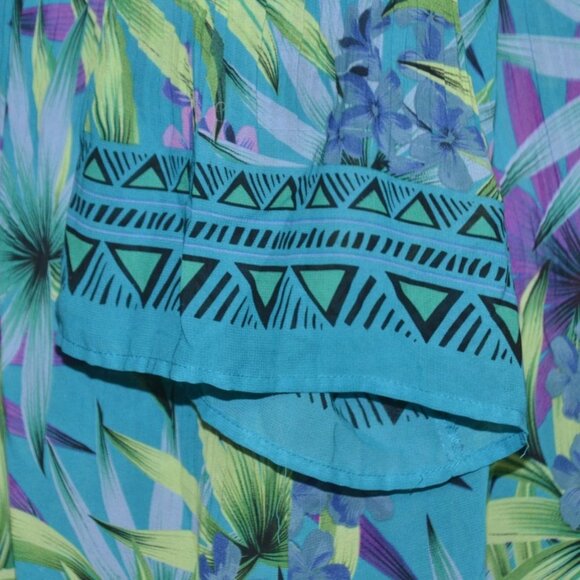 Catherines Womens 1X Tropical Floral Lace Blouse Top Sheer Vacation Beach Cruise - Picture 6 of 11